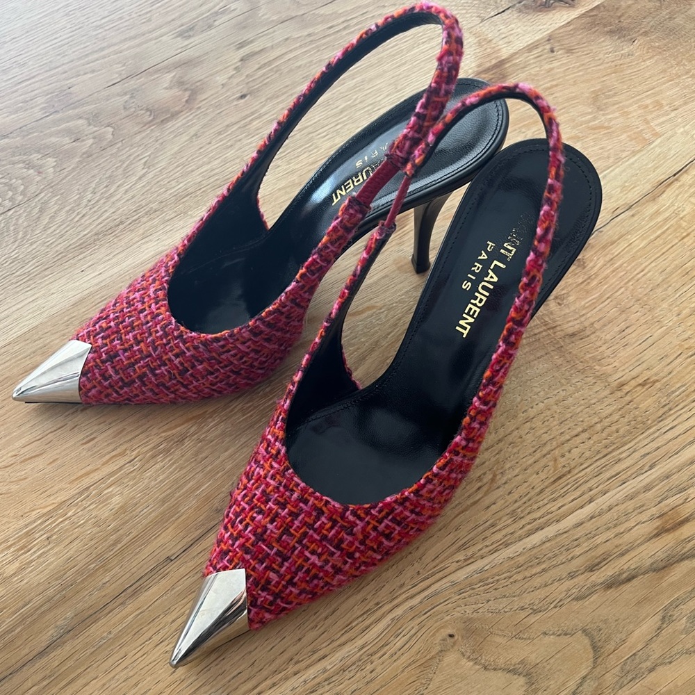 Yves Saint Laurent Tweed Heels Size 37